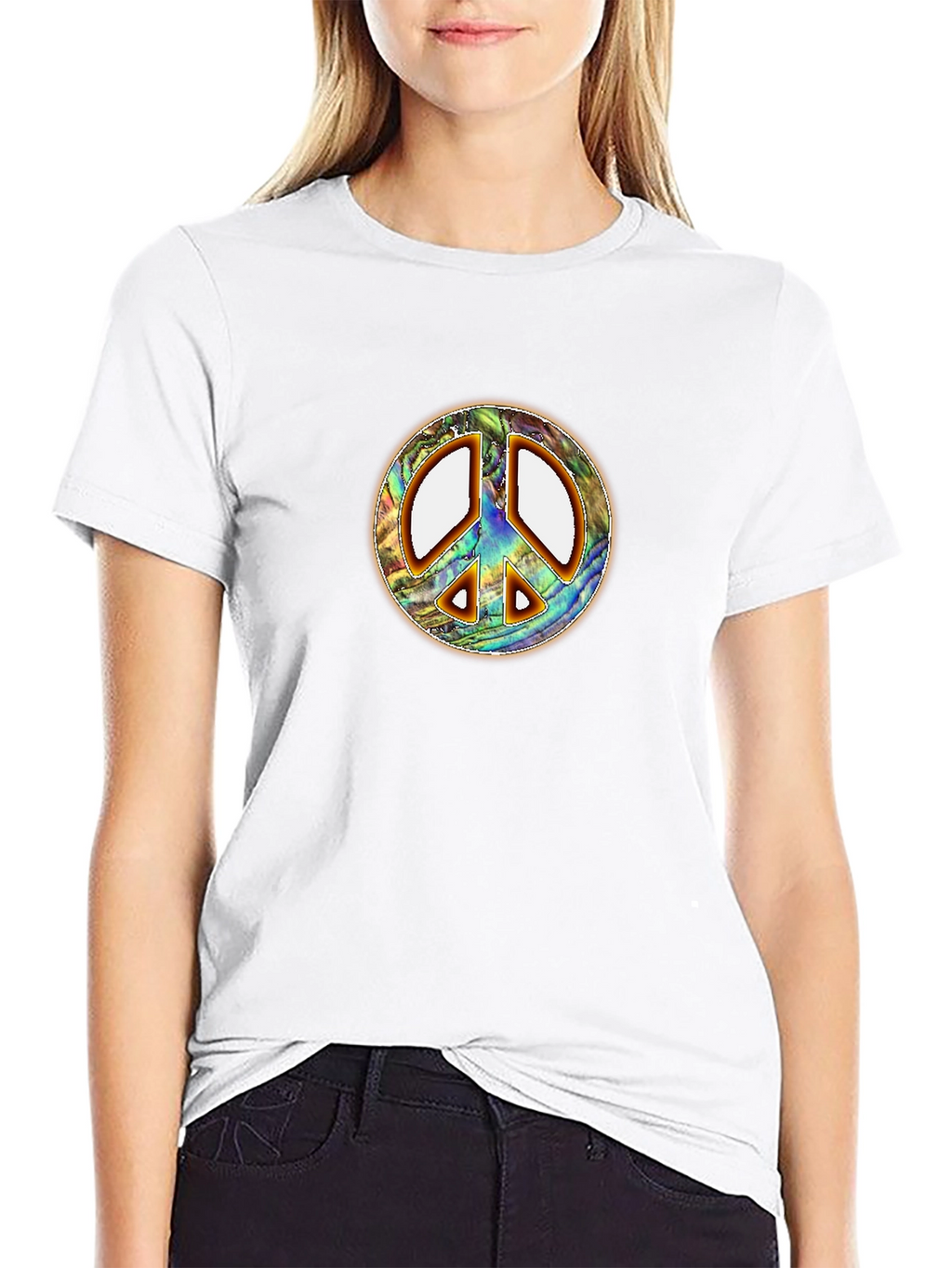 Retro Peace Sign T-Shirt - Groovy Abalone Design